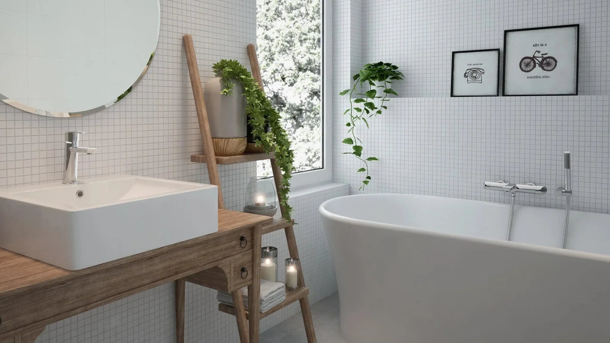 Geplantes Bad mit Waschtisch und freistehender Badewanne