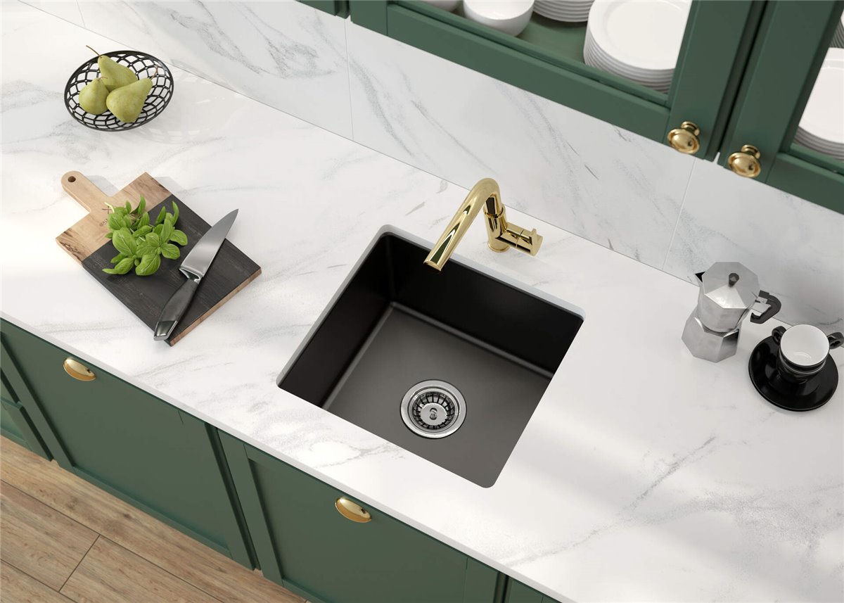Deante Sabor Keramikspülbecken, 1-Becken bianco
