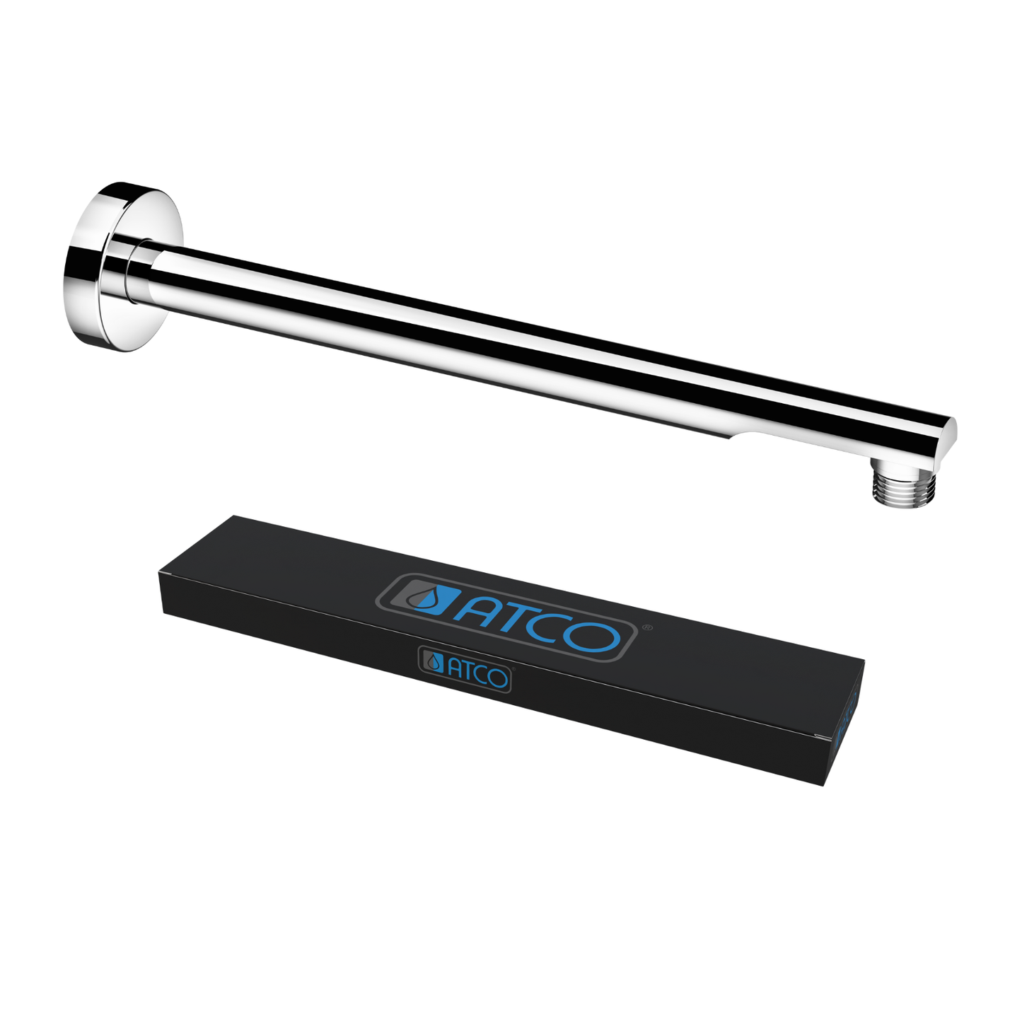 ATCO Brausearm WA02 Wandarm Kopfbrause Regenbrause Duschkopf Bad Dusche rund Chrom