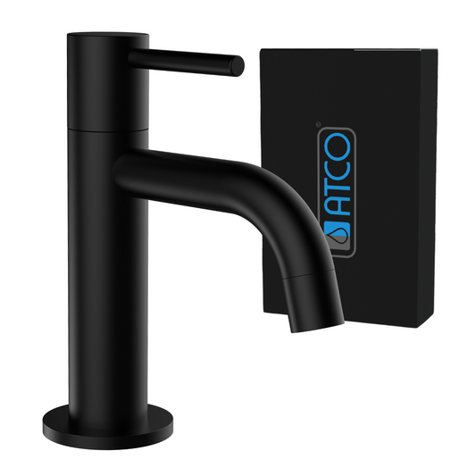 atco kaltwasserhahn stilo standventil ventil armatur wasserhahn schwarz bad waschtisch gaeste wc waschbecken