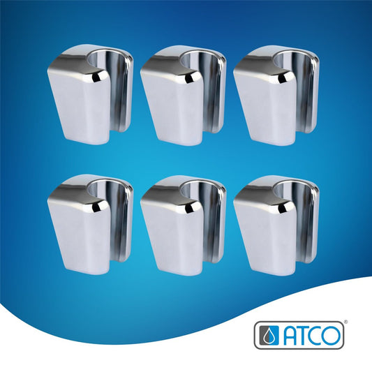 ATCO 6 x Brausehalter Wandbrausehalter Halterung für Handbrause Wandbrause Wandhalterung Chrom
