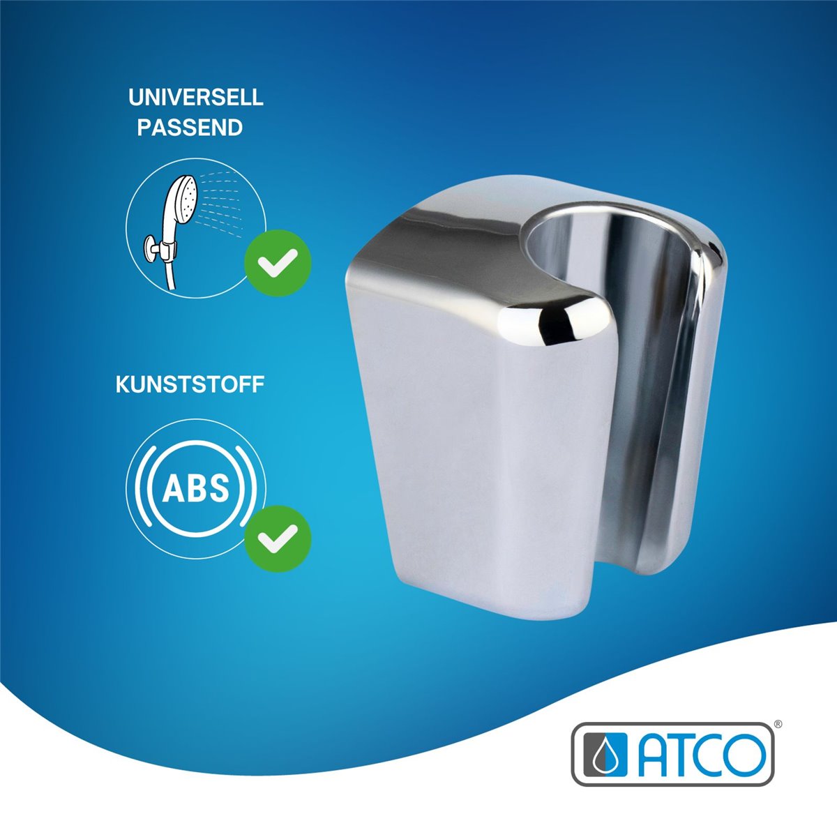 ATCO 6 x Brausehalter Wandbrausehalter Halterung für Handbrause Wandbrause Wandhalterung Chrom