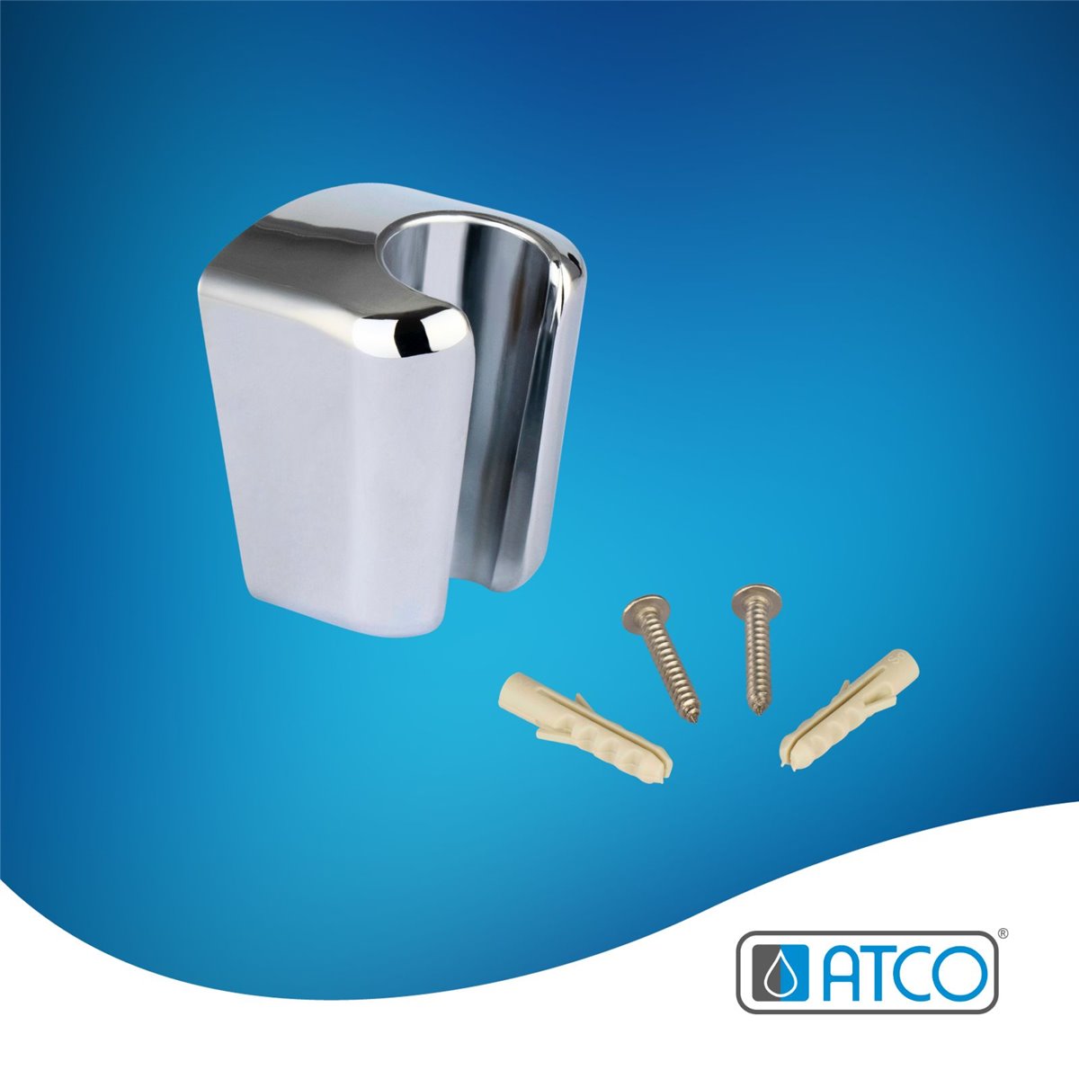 ATCO 6 x Brausehalter Wandbrausehalter Halterung für Handbrause Wandbrause Wandhalterung Chrom