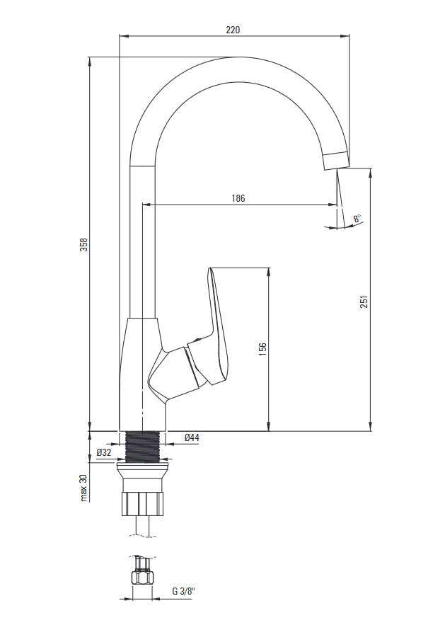 Deante Corio Granitspülbecken mit Armatur, 1-Becken mit Abtropffläche Graphit
