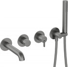 Deante Silia Wannenarmatur, 4 Löcher, Unterputzmontage Titanium