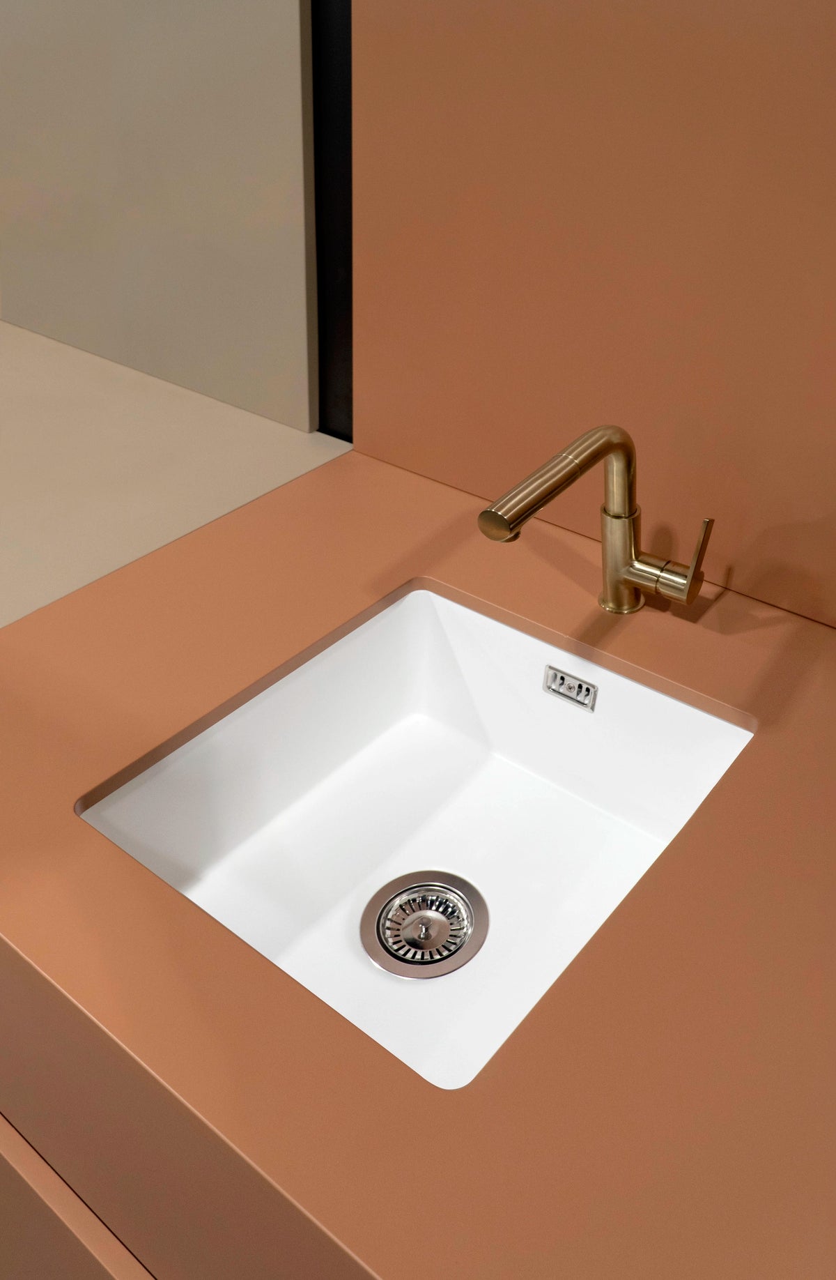 Deante Sabor Keramikspülbecken, 1-Becken bianco