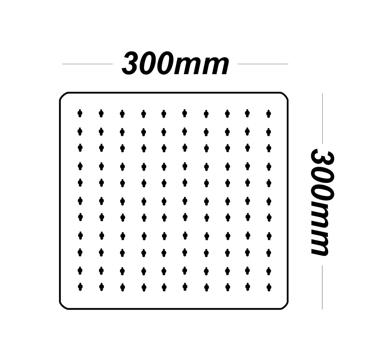 ATCO Kopfbrause Edelstahl Quadrat Eckig Regendusche Regenbrause Brausekopf Duschkopf