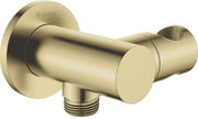Deante Cascada Winkelanschluss, rund, mit Halter für Handbrause gebürstetes Gold