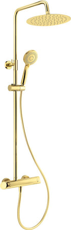 Deante Arnika Duschsystem, mit Duscharmatur Gold