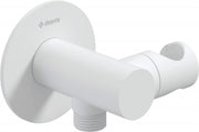 Deante Silia Winkelanschluss, rund, mit Halter für Handbrause bianco