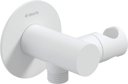 Deante Silia Winkelanschluss, rund, mit Halter für Handbrause bianco