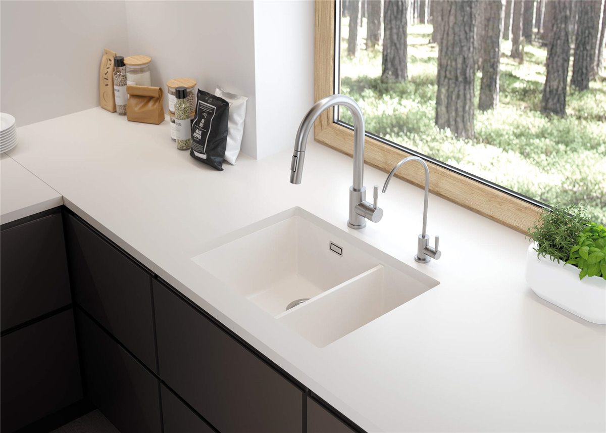 Deante Eridan Granitspülbecken, 1.5 Becken Alabaster