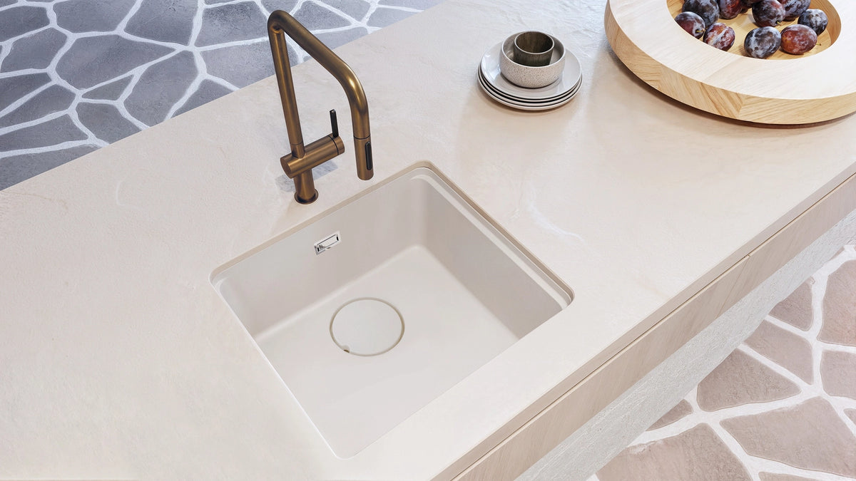 Deante Momi Granitspülbecken, 1-Becken Alabaster
