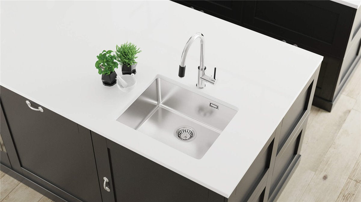 Deante Olfato Stahlspülbecken, 1-Becken Stahl gebürstet