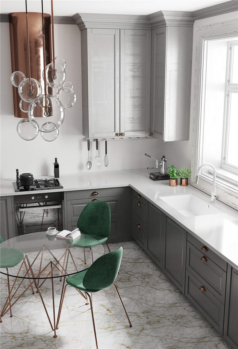 Deante Corda Granitspülbecken, 1-Becken, Unterbau Alabaster