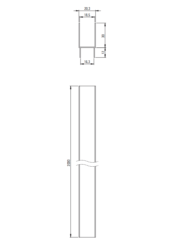 Deante Erweiterungsprofil 200 mm Chrom