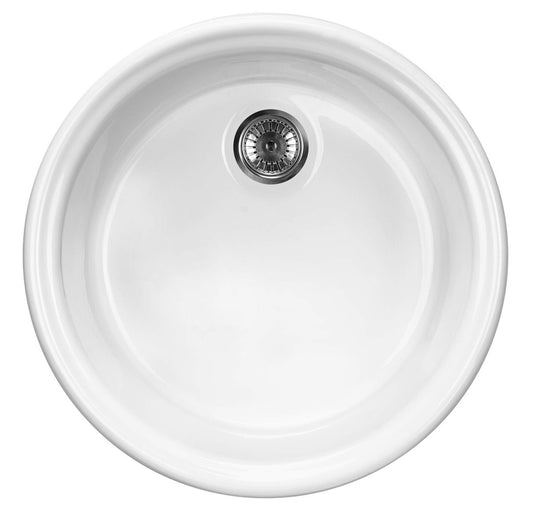 Deante Lusitano Keramikspülbecken, 1-Becken weiß