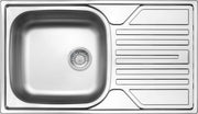 Deante Legato Stahlspülbecken, 1-Becken mit Abtropffläche - 3,5" Abfluss Dekor