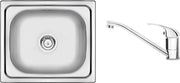 Deante Doppio Stahlspülbecken mit Armatur, 1-Becken Satin
