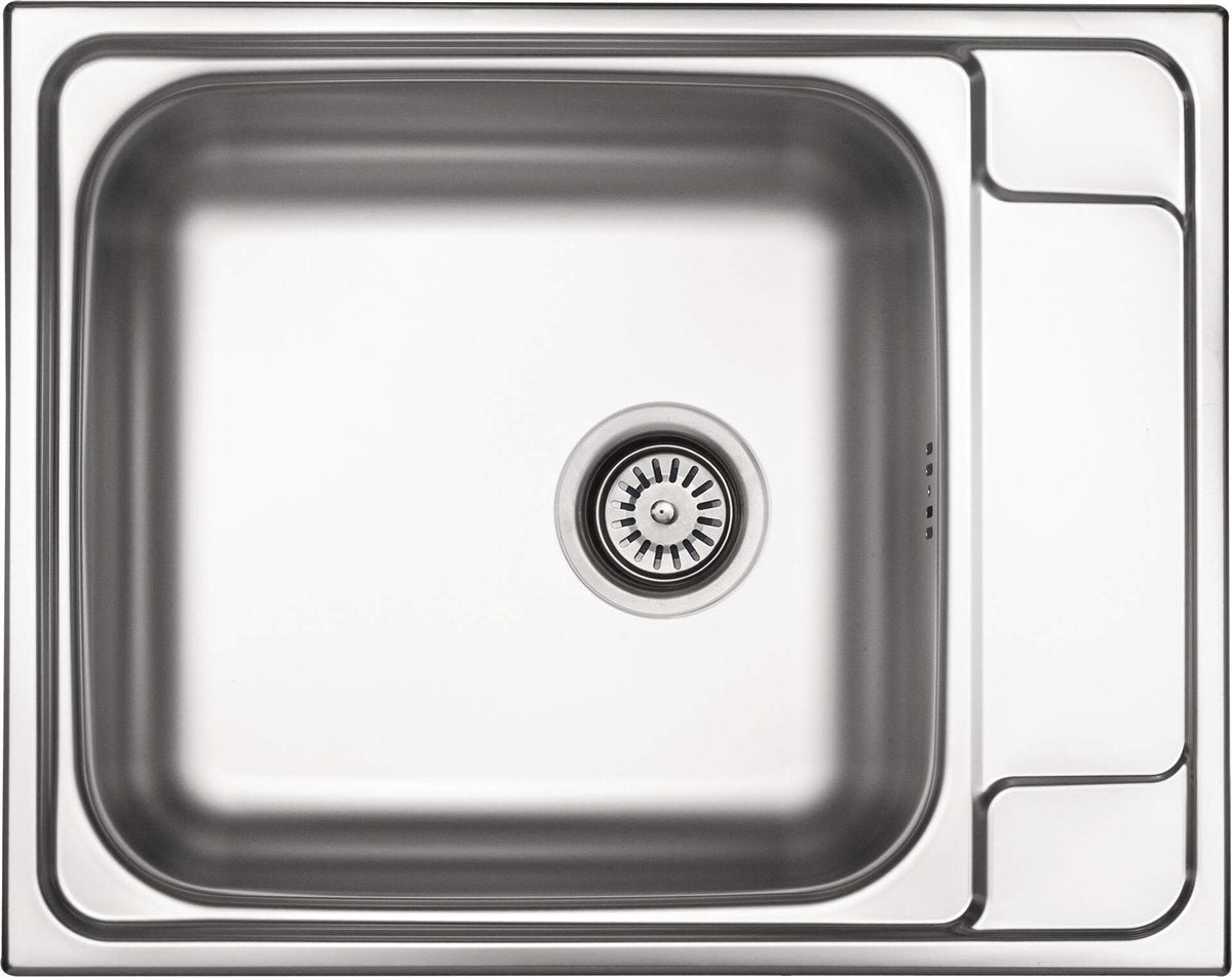 Deante Soul Stahlspülbecken, 1-Becken mit Abtropffläche Satin