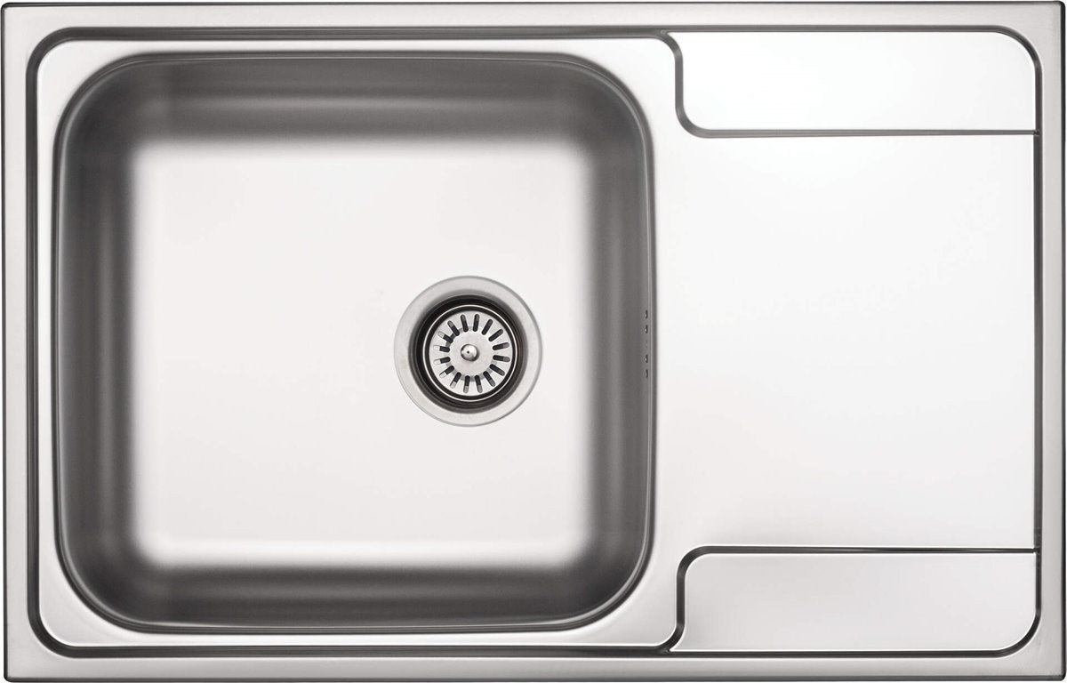 Deante Soul Stahlspülbecken, 1-Becken mit Abtropffläche Satin