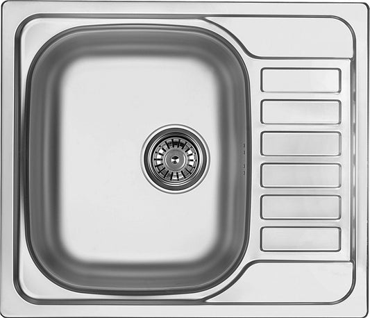 Deante Soul Stahlspülbecken, 1-Becken mit Abtropffläche Satin