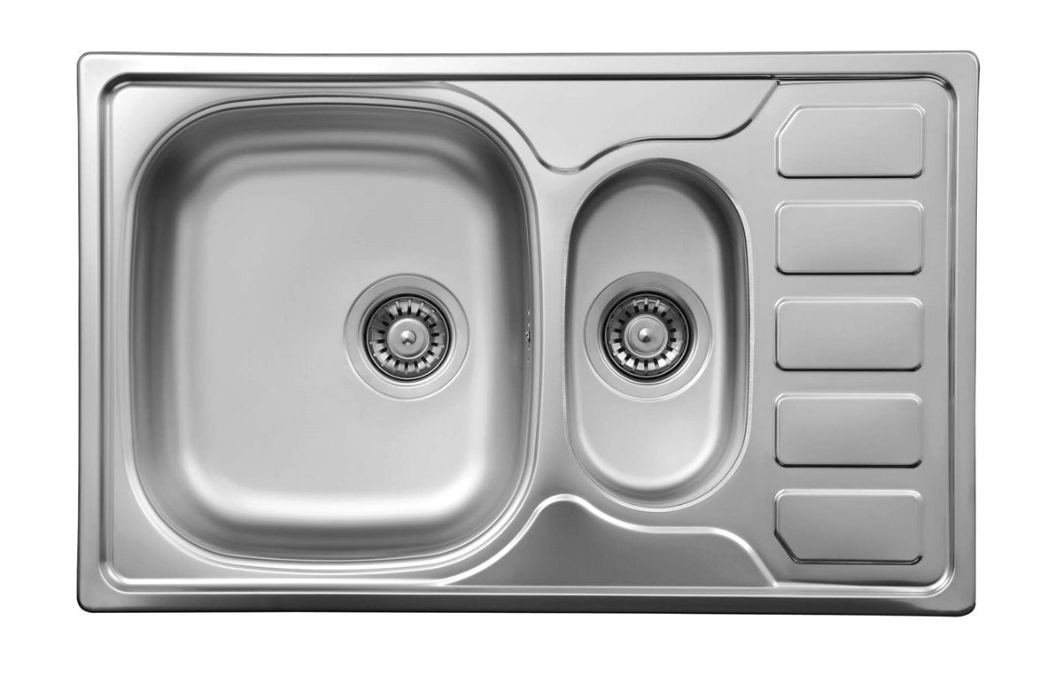 Deante Soul Stahlspülbecken, 1.5-Becken mit Abtropffläche Satin