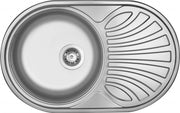 Deante Twist Stahlspülbecken, 1-Becken mit Abtropffläche Satin