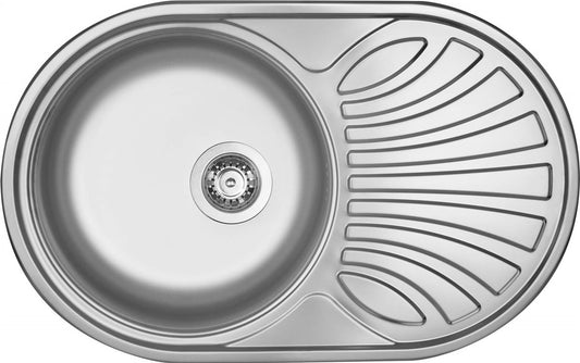 Deante Twist Stahlspülbecken, 1-Becken mit Abtropffläche Satin
