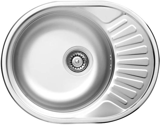Deante Twist Stahlspülbecken, 1-Becken mit Abtropffläche Dekor