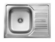 Deante Xylo Stahlspülbecken, 1-Becken mit Abtropffläche Satin