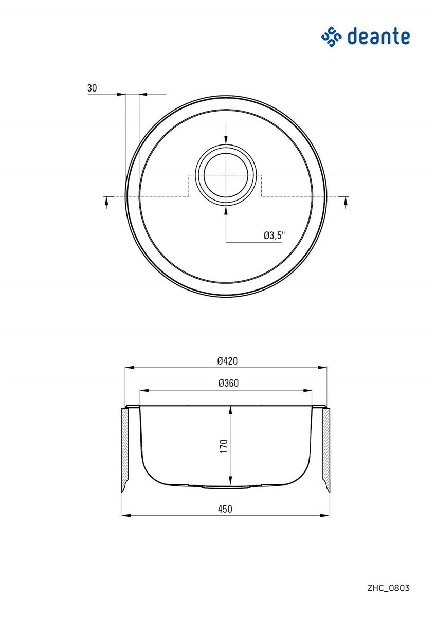 Deante Twist Stahlspülbecken, 1-Becken Satin