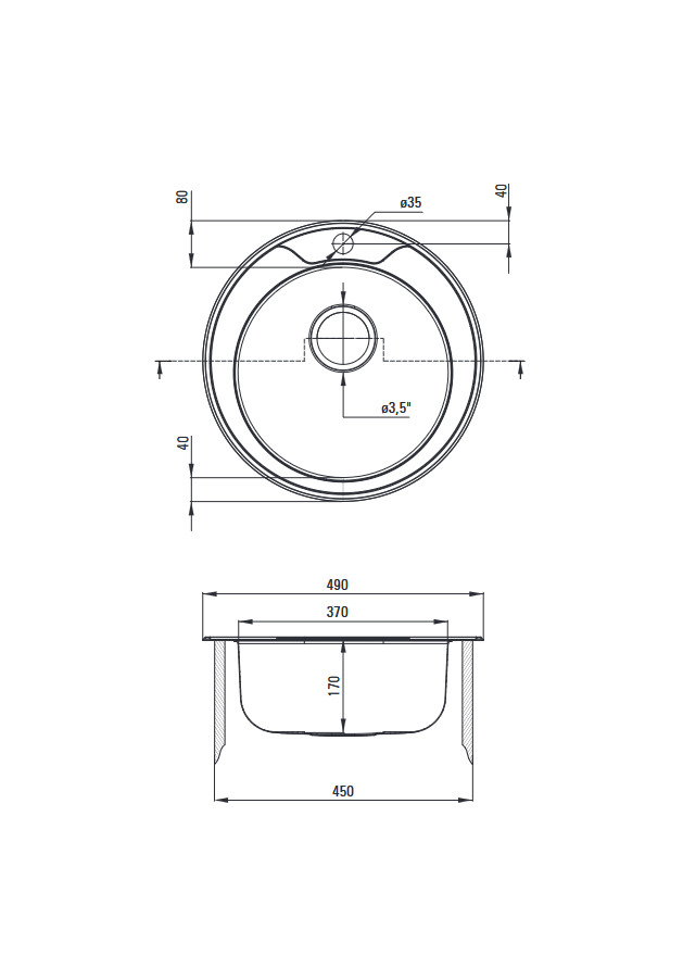 Deante Twist Stahlspülbecken, 1-Becken Satin