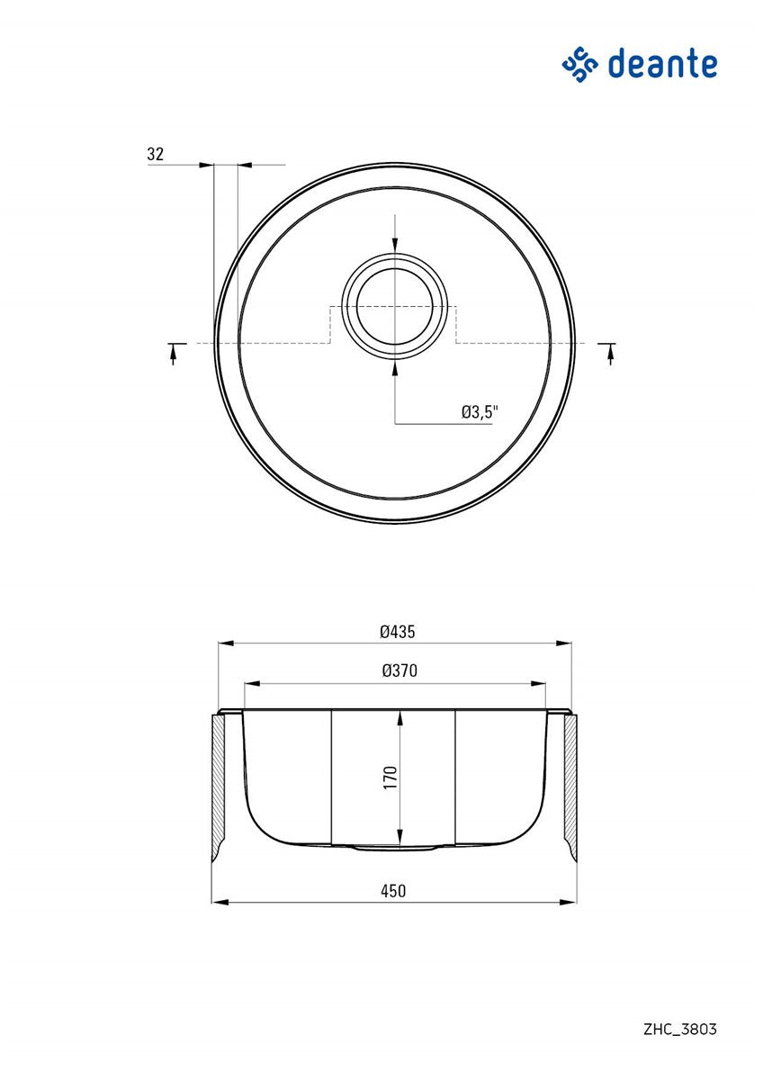 Deante Twist Stahlspülbecken, 1-Becken Dekor