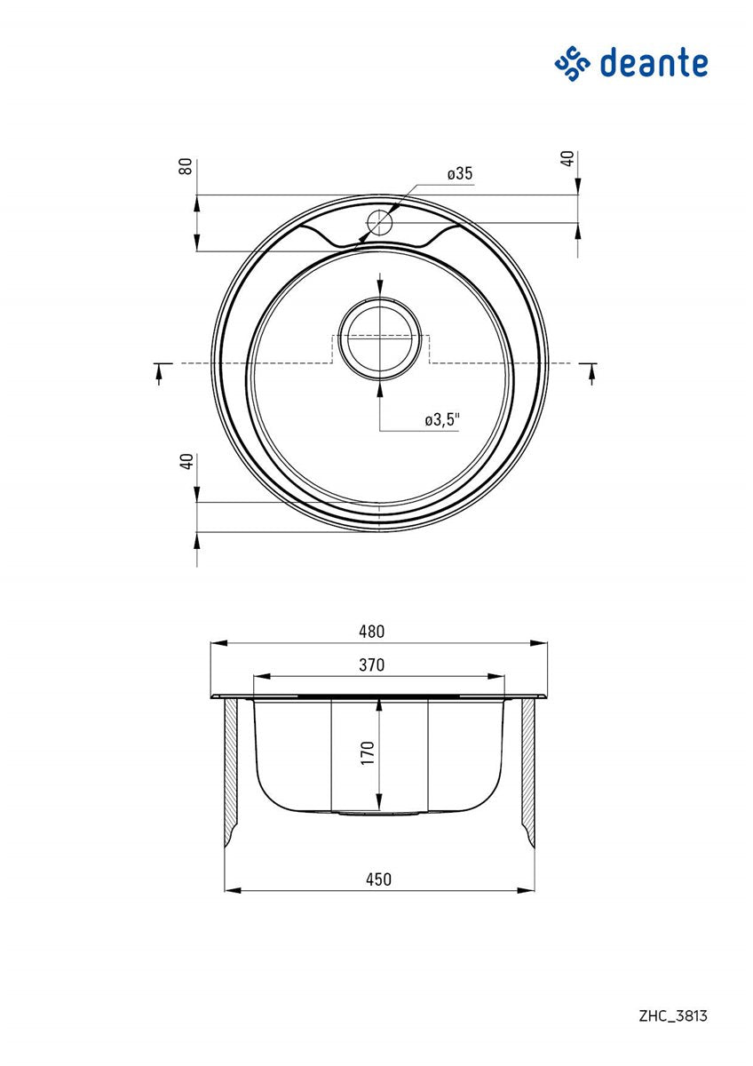 Deante Twist Stahlspülbecken, 1-Becken Dekor