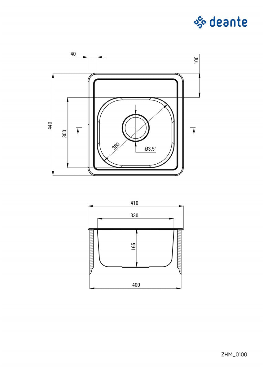 Deante Mercato Stahlspülbecken, 1-Becken Satin