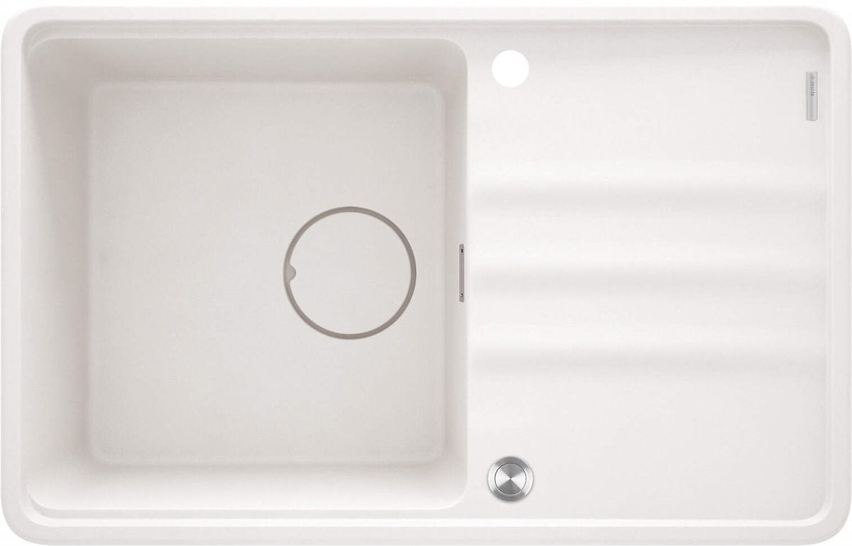 Deante Momi Granitspülbecken, 1-Becken mit Abtropffläche Alabaster