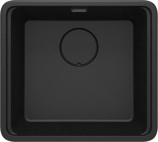 Deante Momi Granitspülbecken, 1-Becken Graphit Metalic
