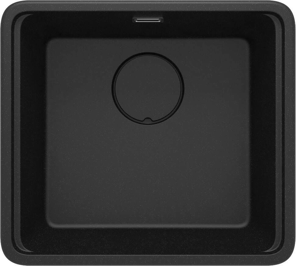 Deante Momi Granitspülbecken, 1-Becken Graphit Metallic