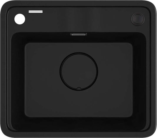 Deante Momi Granitspülbecken, 1-Becken Nero