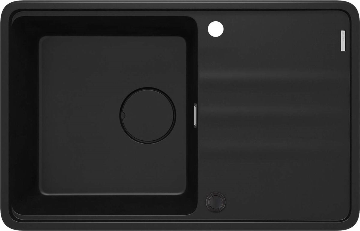 Deante Momi Granitspülbecken, 1-Becken mit Abtropffläche Nero