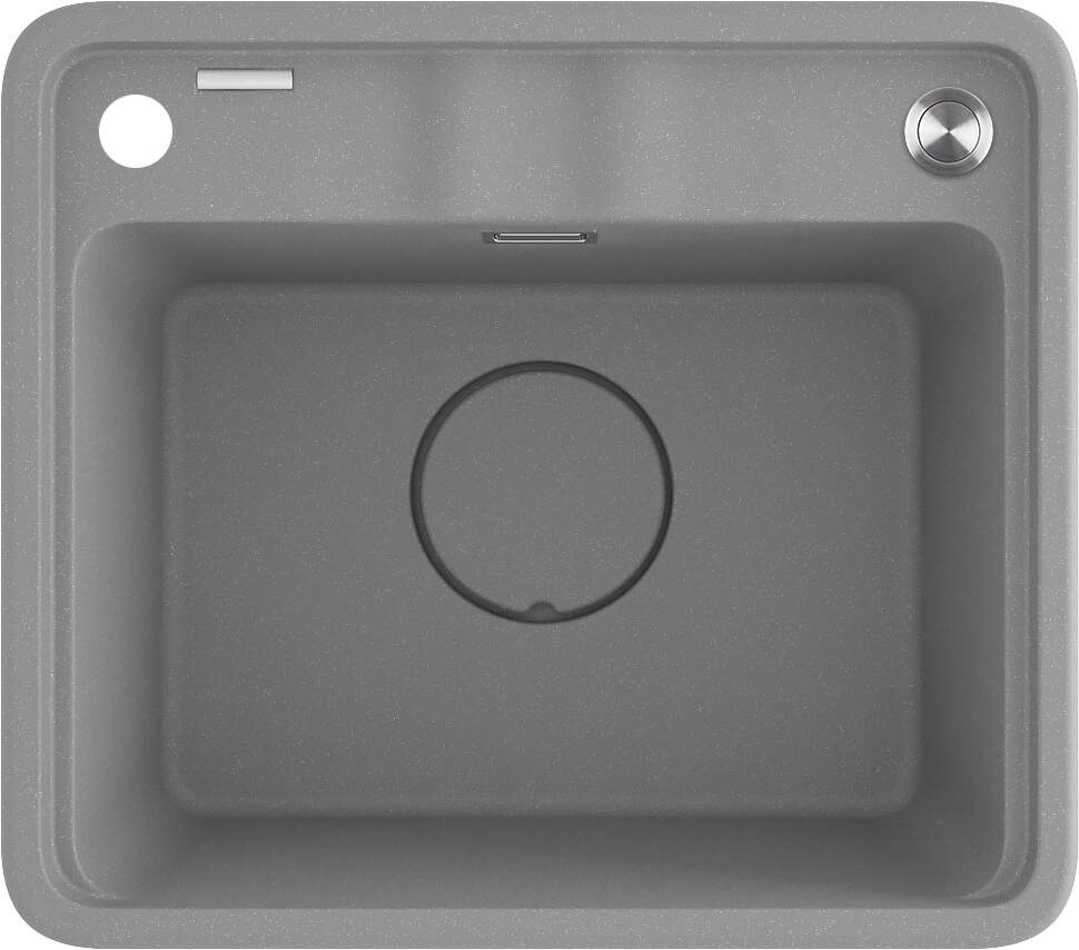 Deante Momi Granitspülbecken, 1-Becken Grau metallic