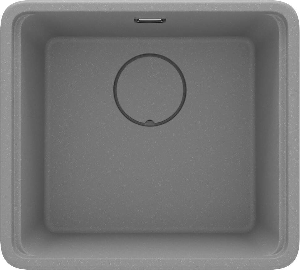 Deante Momi Granitspülbecken, 1-Becken Grau metallic
