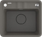 Deante Momi Granitspülbecken, 1-Becken Anthrazit Metallic