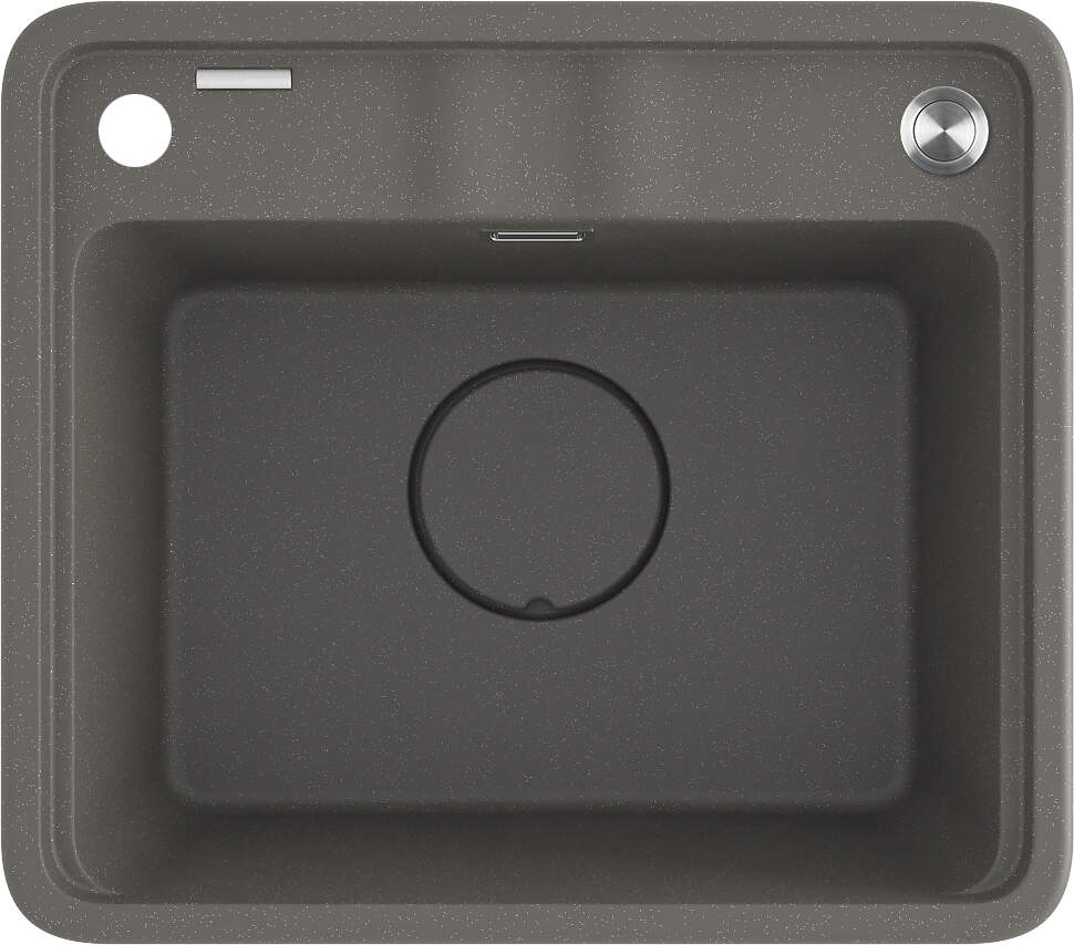 Deante Momi Granitspülbecken, 1-Becken Anthrazit Metallic