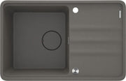 Deante Momi Granitspülbecken, 1-Becken mit Abtropffläche Anthrazit Metallic