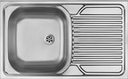 Deante Tango Stahlspülbecken, 1-Becken mit Abtropffläche, rechts - aufgesetzt Satin