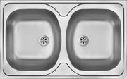 Deante Tango Stahlspülbecken, 2 - Becken - aufgesetzt Satin