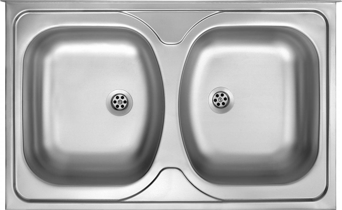 Deante Tango Stahlspülbecken, 2 - Becken - aufgesetzt Dekor