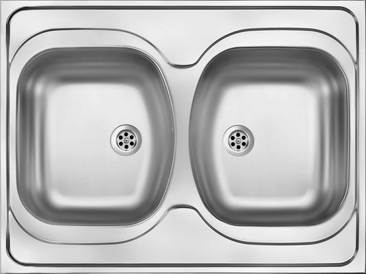 Deante Tango Stahlspülbecken, 2 - Becken - aufgesetzt Dekor